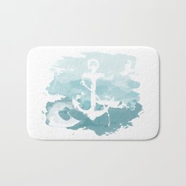 Nautical Watercolor Bath Mat