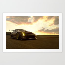 japanese racing car skyline gtr gt3 dramatic sky  Art Print