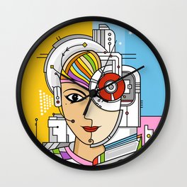 Mujer Robot Wall Clock