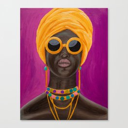 African American Woman Pop Art Portrait Canvas Print