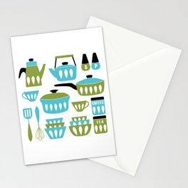 My Midcentury Modern Kitchen In Aqua And Avocado Stationery Cards