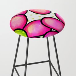 Watercolor Doodle Daisy Flower Pattern 01 Bar Stool