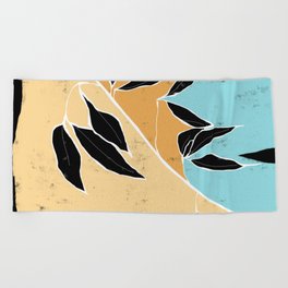 Tropical Color Leaf Art Painting  Beach Towel