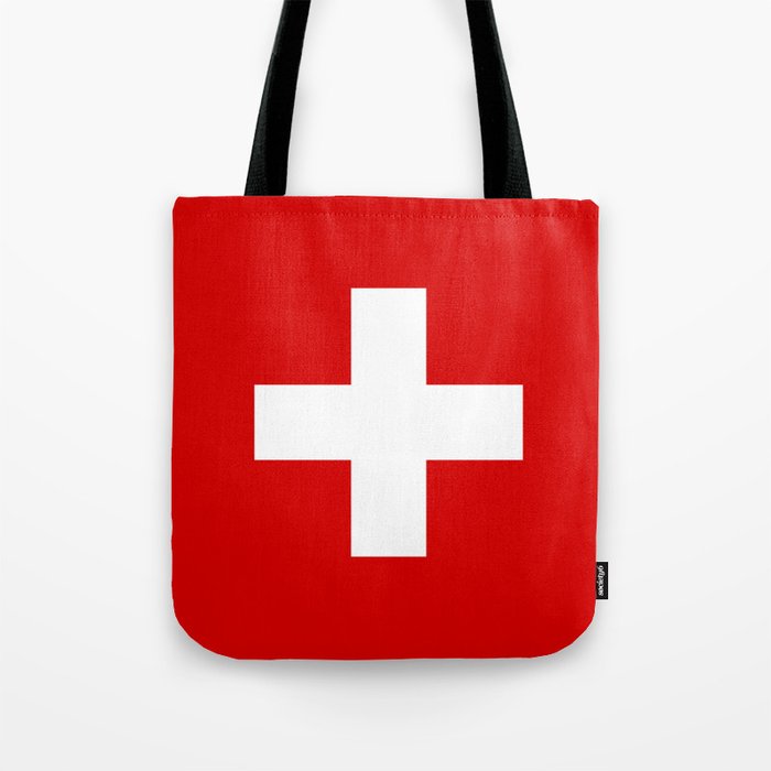 Switzerland Flag Print Swiss Country Pride Patriotic Pattern Tote Bag
