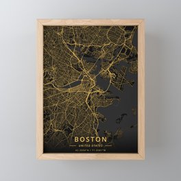 Boston, United States - Gold Framed Mini Art Print