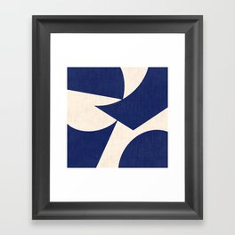 Cut-out Abstract Modern Shapes - blue Framed Art Print