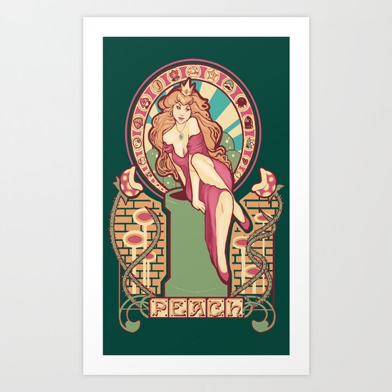 Peach Nouveau Art Print