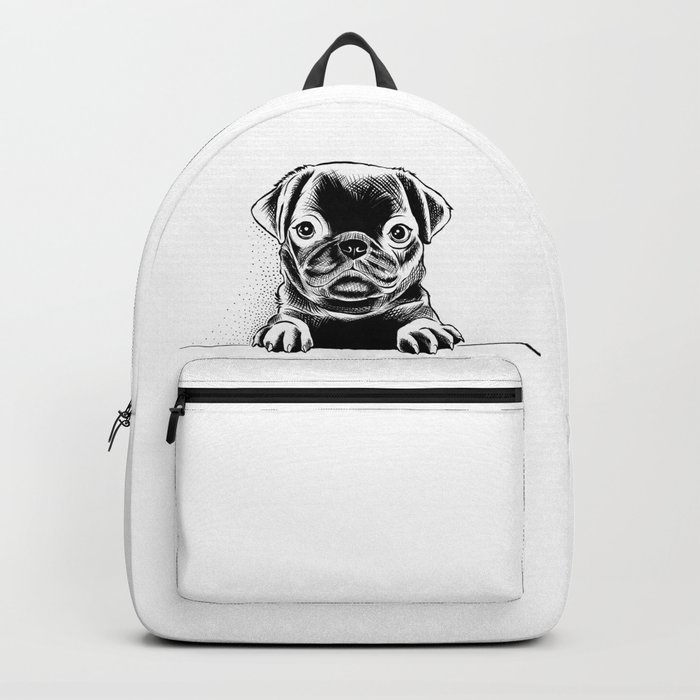 black pug backpack
