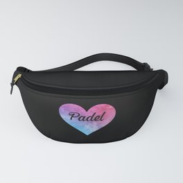 Padel girl watercolor heart sticker. Perfect present for mom mother dad father friend him or her Fanny Pack