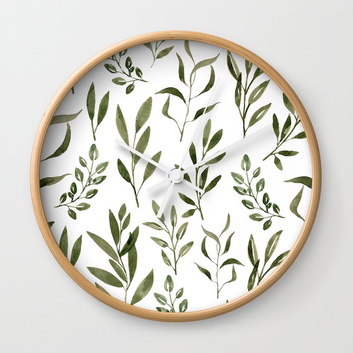 Eucalyptus - green leaves Wall Clock