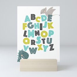 Dinosaur alphabet Mini Art Print