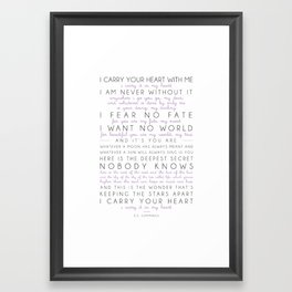 i carry your heart poem by e.e. cummings Framed Art Print