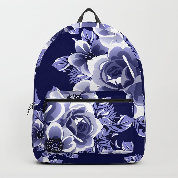 Abstract seamless pattern with plants, herbs and flowers Backpack