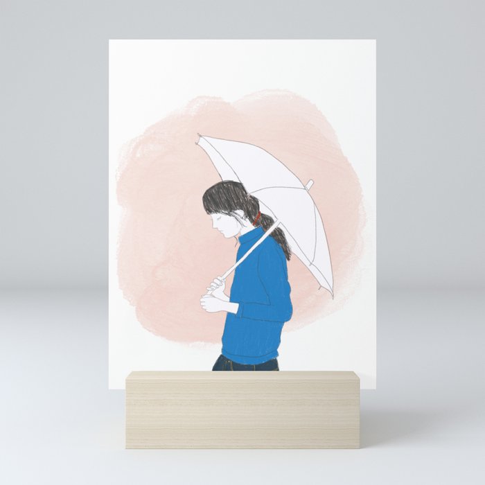 Sukura rain Mini Art Print
