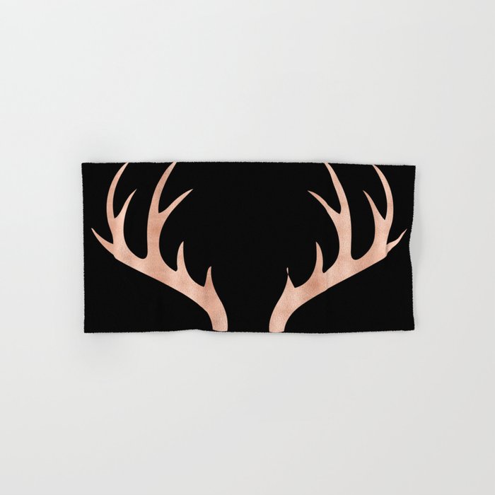 Antlers Rose Gold Deer Antlers Hand Bath Towel By Naturemagick