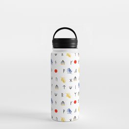 Nordic Alphabet - Flower & Berry Pattern Water Bottle