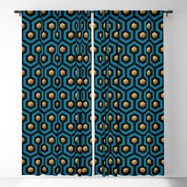 Blue & Gold Hexagons Blackout Curtain