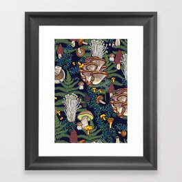 Dark mushroom forest Framed Art Print