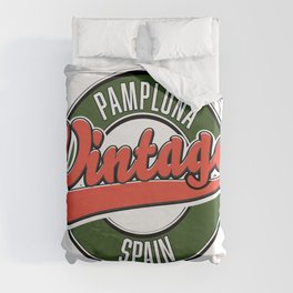 Pamplona spain vintage style logo Duvet Cover