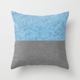 Blue Concrete and Marble Throw Pillow