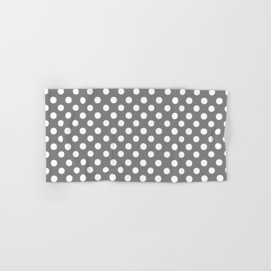 Polka Dots (White/Gray) Hand & Bath Towel