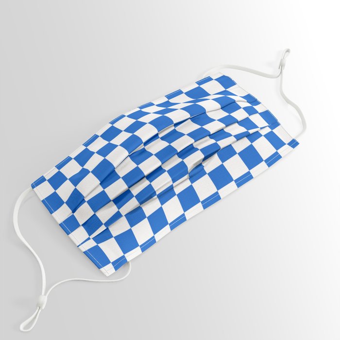 Gingham Brilliant Blue Checked Pattern Face Mask