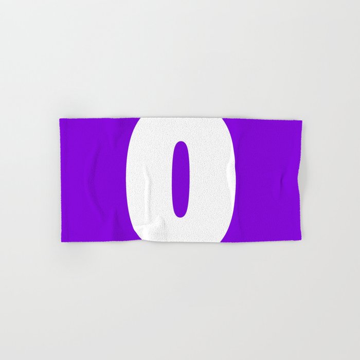 0 (White & Violet Number) Hand & Bath Towel