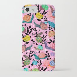 Decorative Snails Garden iPhone Case