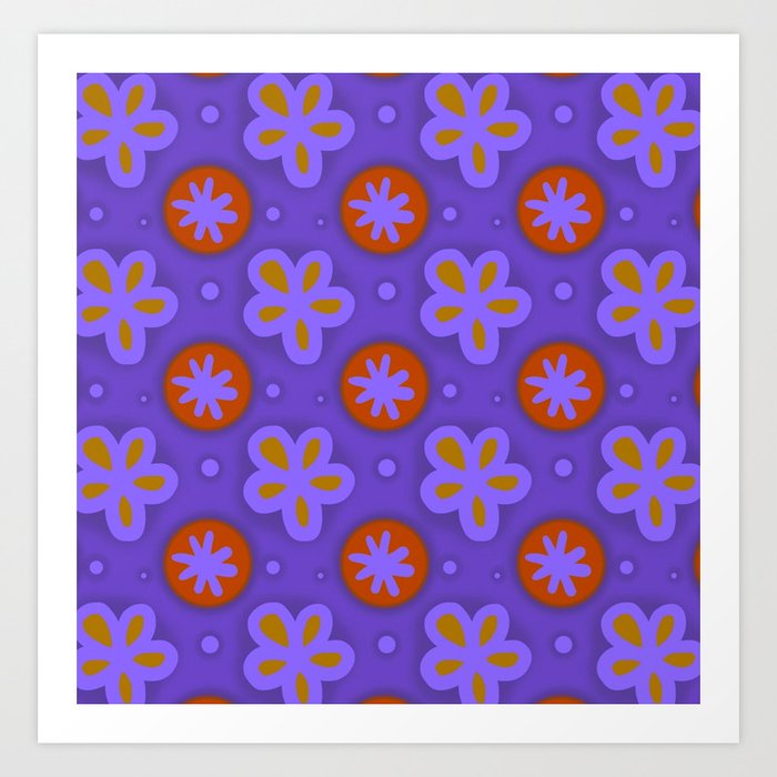 Flowers and Dots 5 Art Print