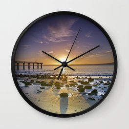 New Zealand Photography - Murrays Bay Beach In The Sunset Wall Clock