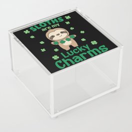 Sloths Are My Lucky Charms St Patrick's Day Acrylic Box