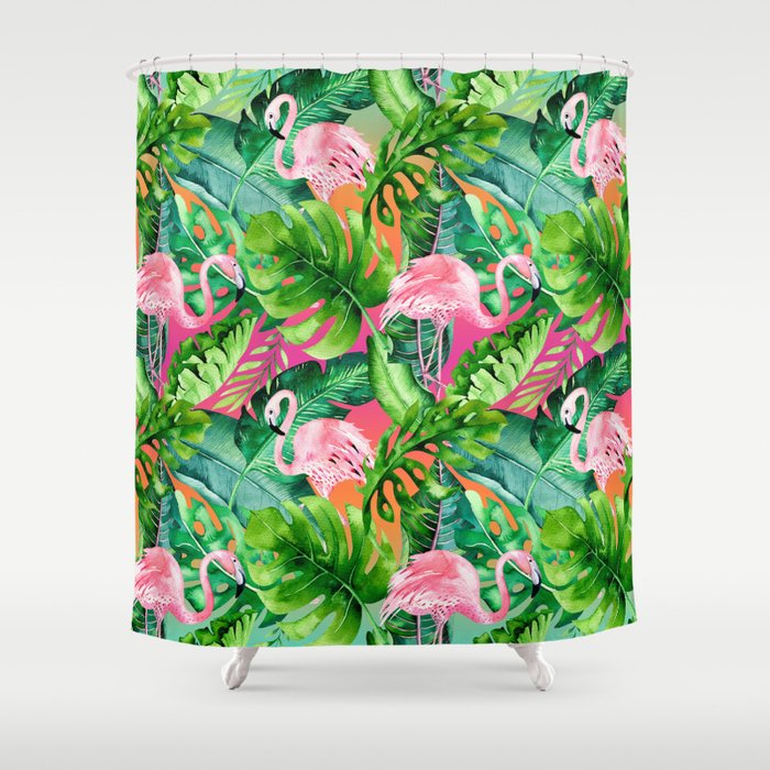 Flamingo Pattern Shower Curtain