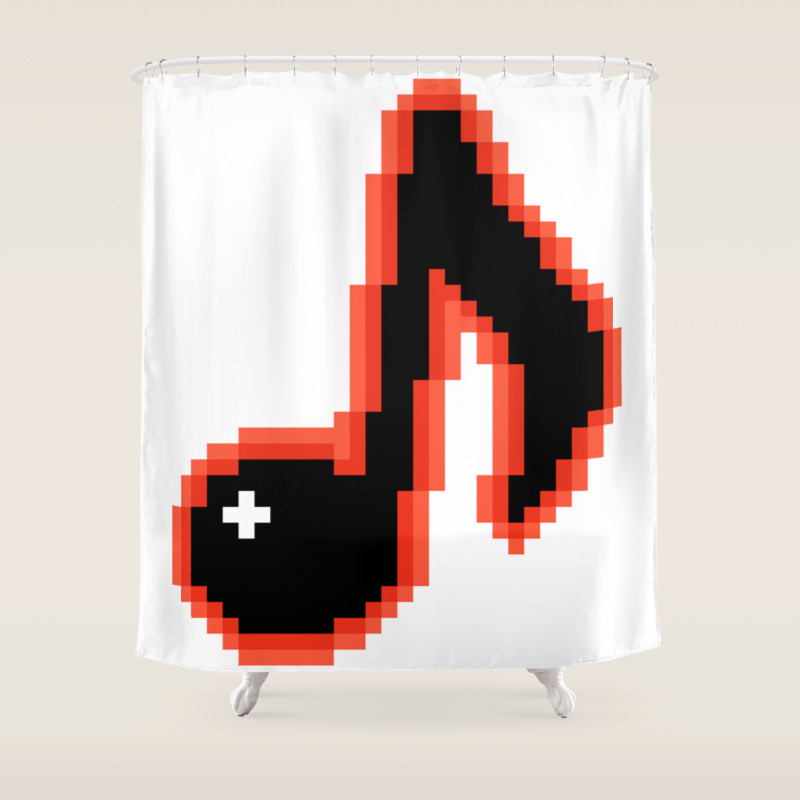 Trippy Music Note Pixels Shower Curtain By Rapsmyinitials Society6
