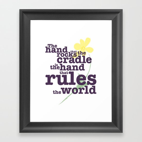 The Hand that Rocks the Cradle (Alternate Version) Framed Art Print