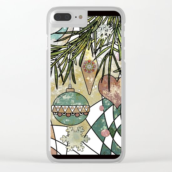 Vintage Christmas illustration . 2 Clear iPhone Case