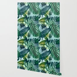 Jungles greens, banana leaf, tropical, Hawaii decor Wallpaper