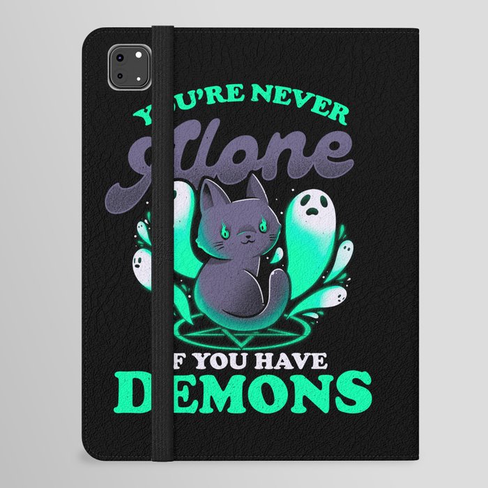 Me And My Demons - Cute Evil Cat Gift iPad Folio Case