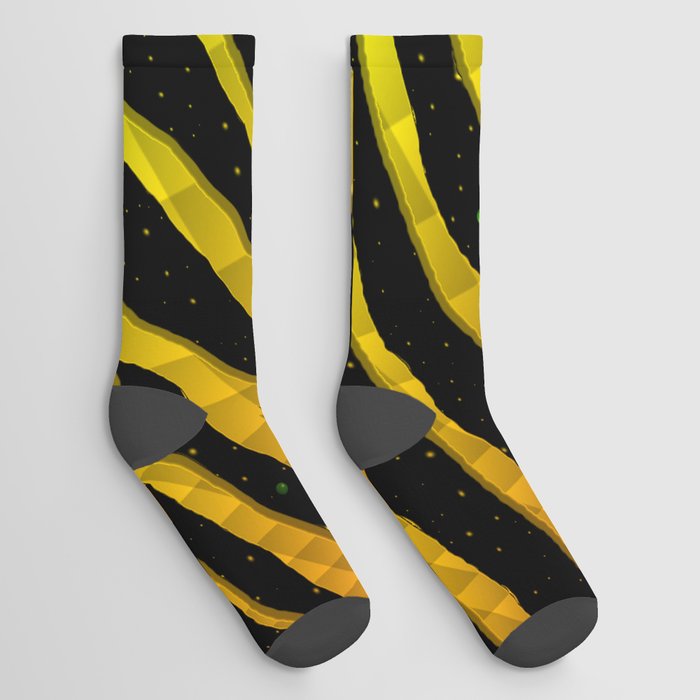 Ripped SpaceTime Stripes - Orange/Yellow Socks