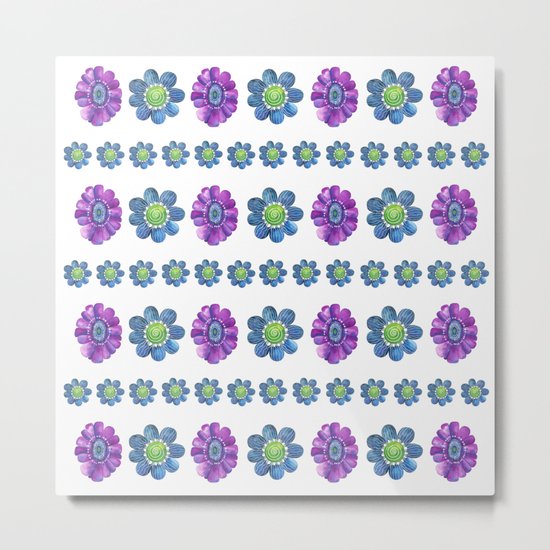 Blue and Purple Pattern Metal Print
