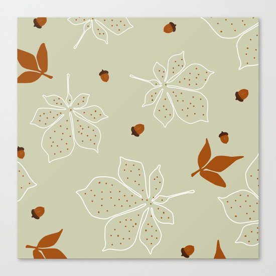 Autumn Leaves Pattern Canvas Print