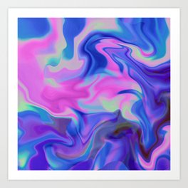 Dripping liquid abstract painting Art Print