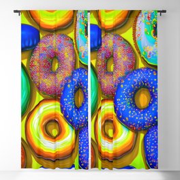 Colorful Donuts Yellow Blackout Curtain