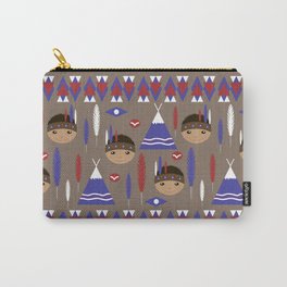 Seamless kids cute American indian native retro background pattern Carry-All Pouch | Indian, Illustration, Wallpaper, Vector, Bedroom, Landscape
, Graphicdesign, Print, Decorative, Cartoon 