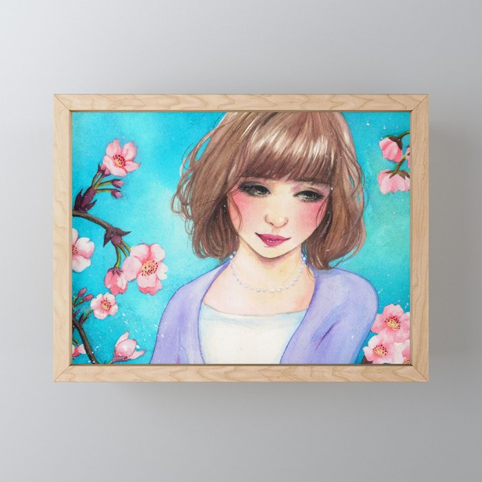 Cherry Blossoms Framed Mini Art Print