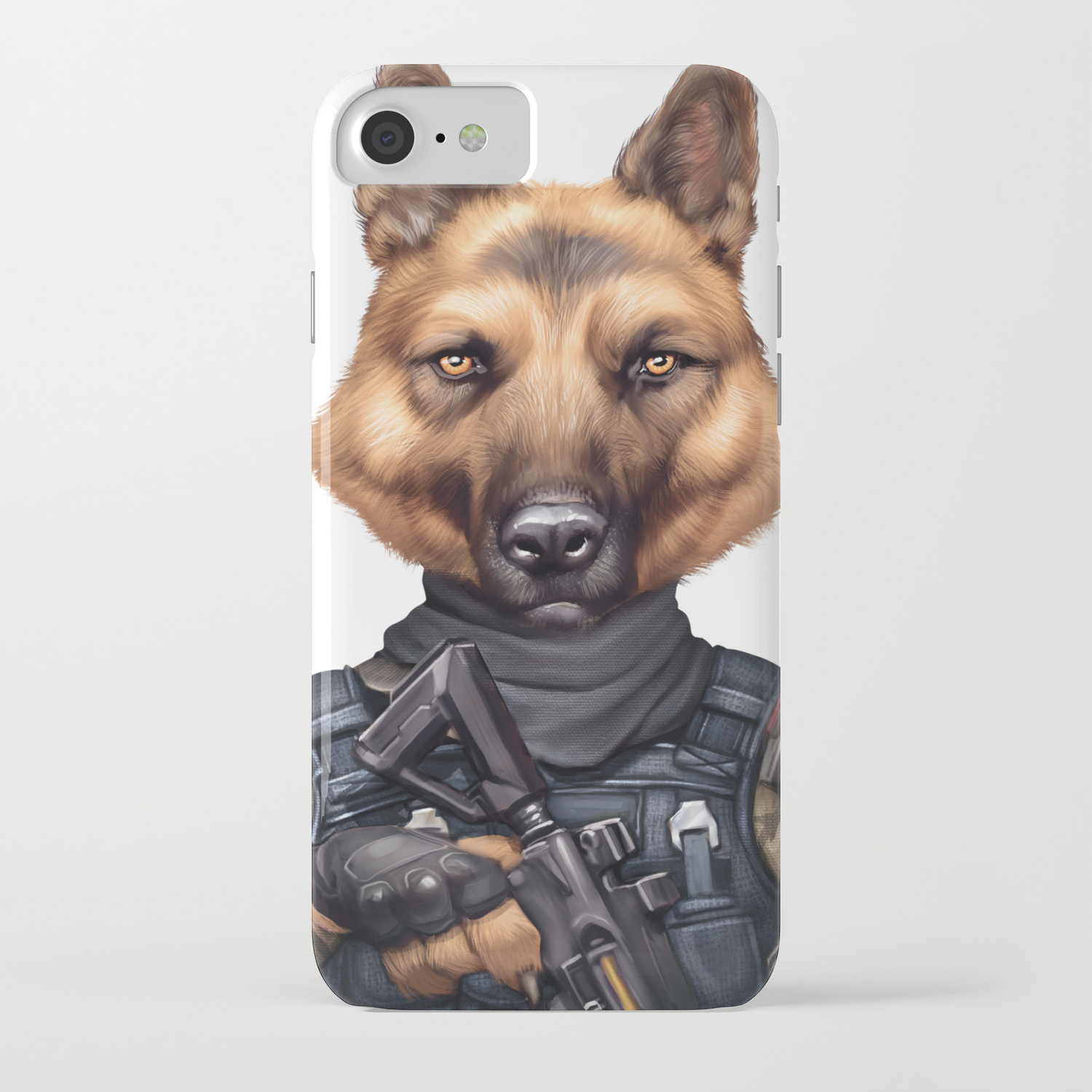 Funny Cool German Shepherd Soldier Dog Wearing Army Military