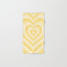 pastel yellow heart pattern Hand & Bath Towel
