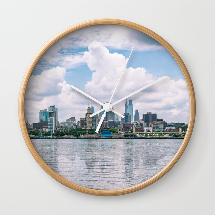 1513 - Philadelphia Cityscape from New Jersey Wall Clock