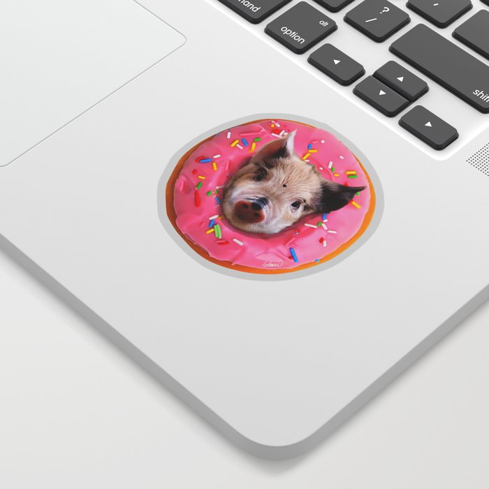 Pig Strawberry Donut Sticker