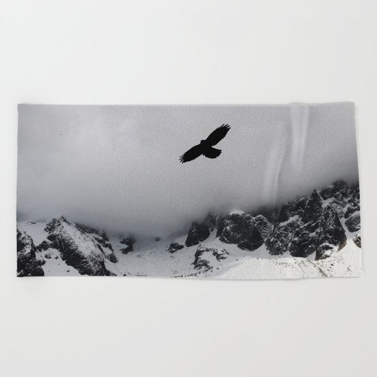 Black Over Grey Over White Beach Towel