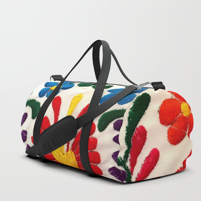Red Mexican Flower Duffle Bag